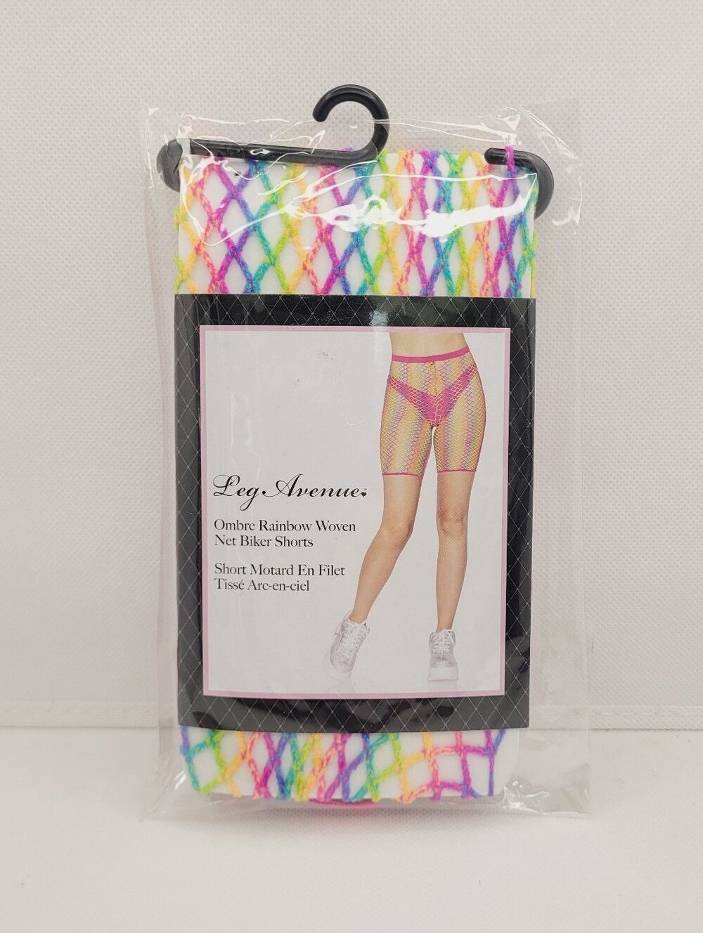 Leg Avenue Ombre  Rainbow Fishnet Bike Shorts LA8883 Pride Festival OS New